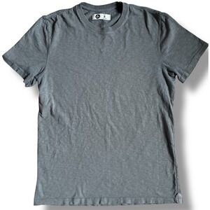 American Giant Mens Cotton Slub Crew Neck T-Shirt Gray Short Sleeve Small USA